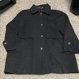 Berkertex 100% wool charcoal Women's button front Wool Coat